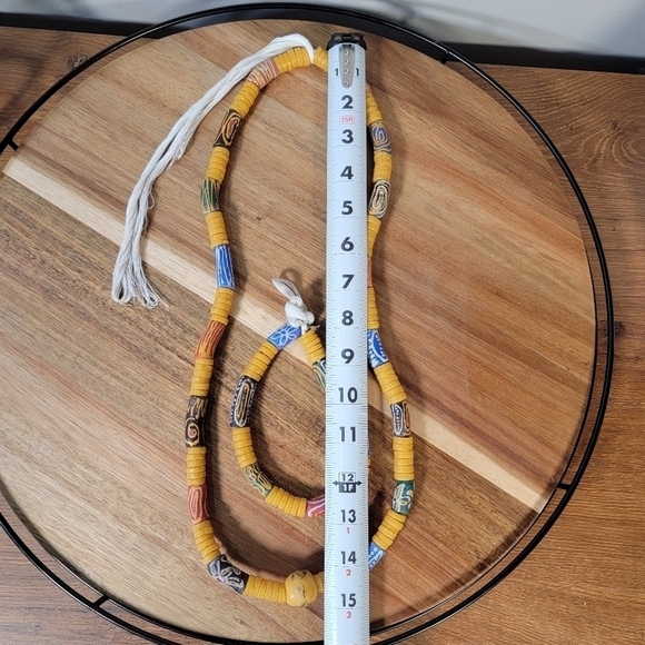 Ghanaian Krobo Bead Necklace and Bracelet Set Colorful African Beads - Picture 16 of 17